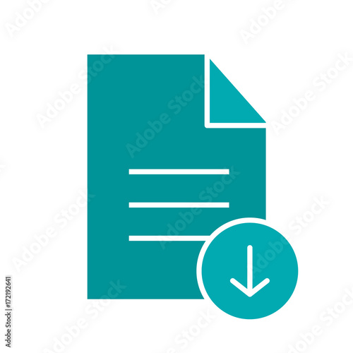 Download document glyph color icon