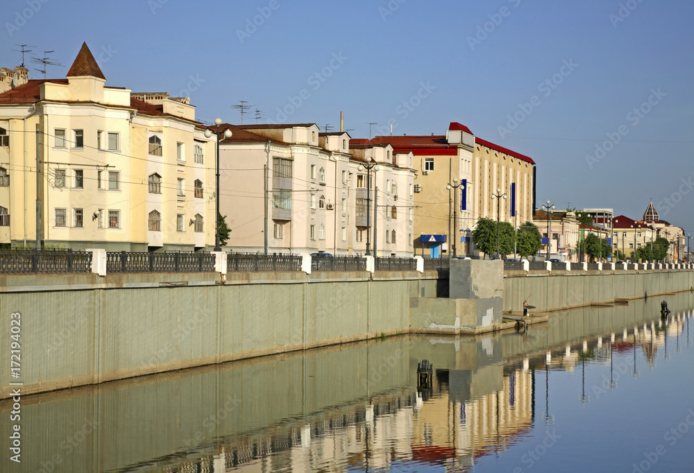 Embankment of Bolaq canal in Kazan. Tatarstan. Russia 