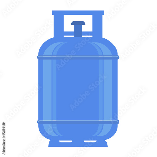 Propane gas tank on white background.