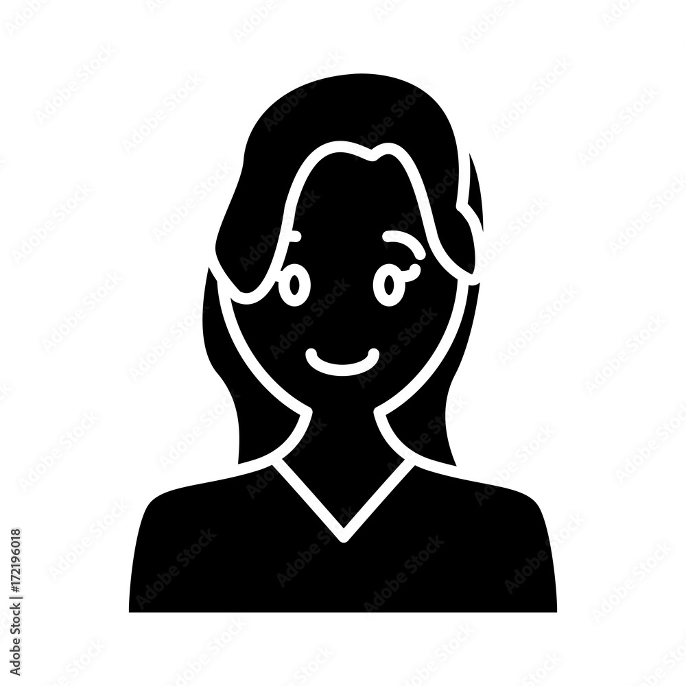 Woman smiling cartoon icon vector illustration graphic design Woman smiling cartoon icon vector illustration graphic design