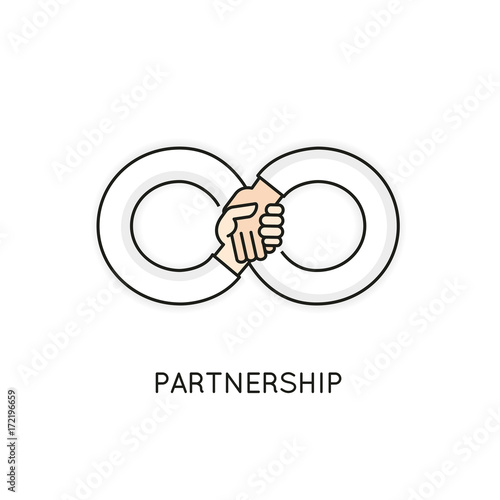 Vector Linear Symbol of Partnership, Support, Team, Collaboration and Assistance In the Form of a Infinity