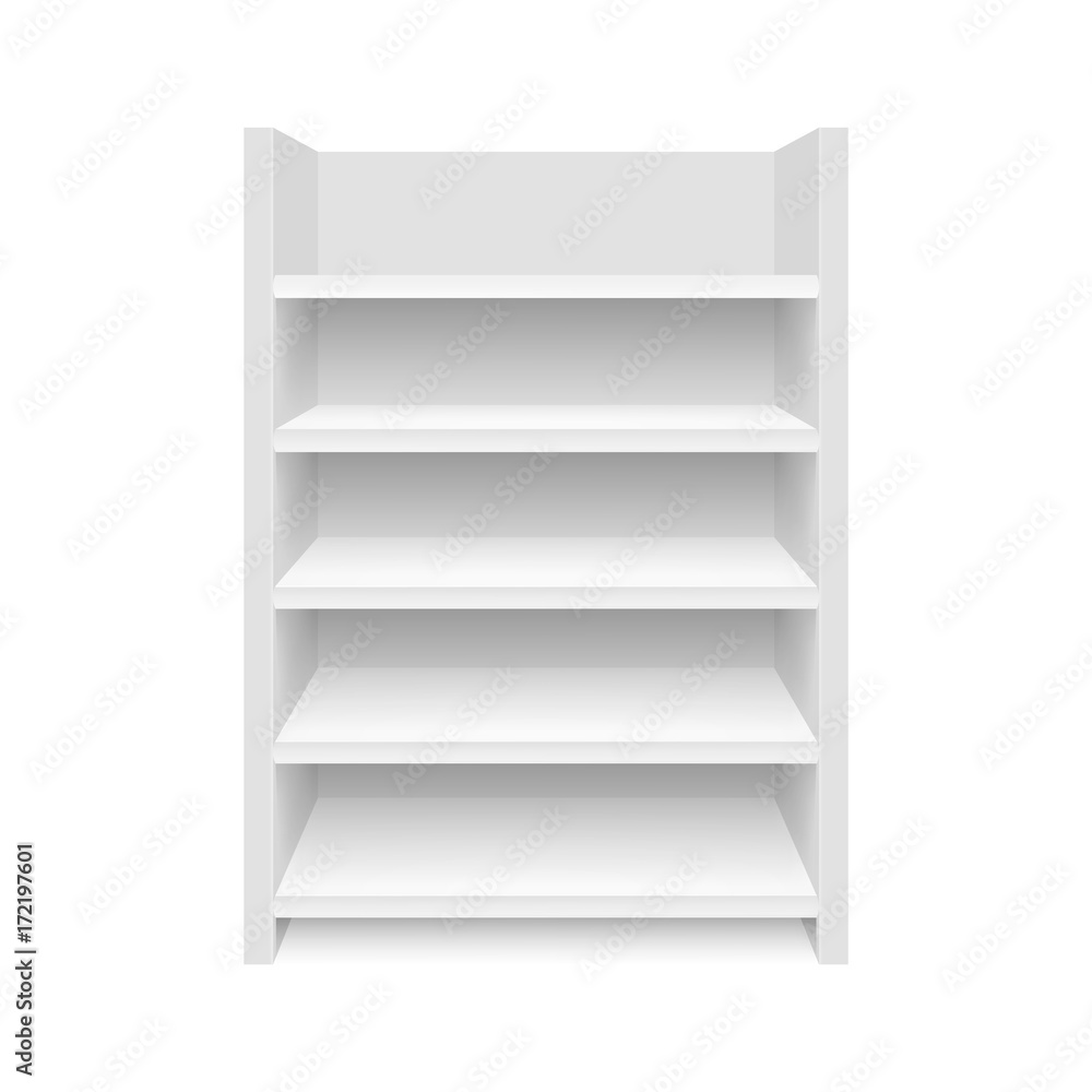 Empty showcase. Illustration isolated on white background. Graphic concept for your design Empty showcase. Illustration isolated on white background. Graphic concept for your design
