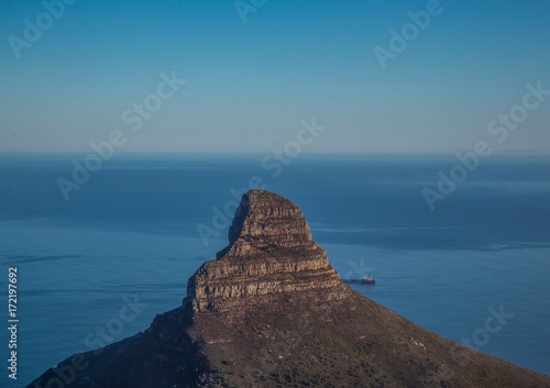 Landscape on top of the table mountain nature reserve in Cape Town at South Africa