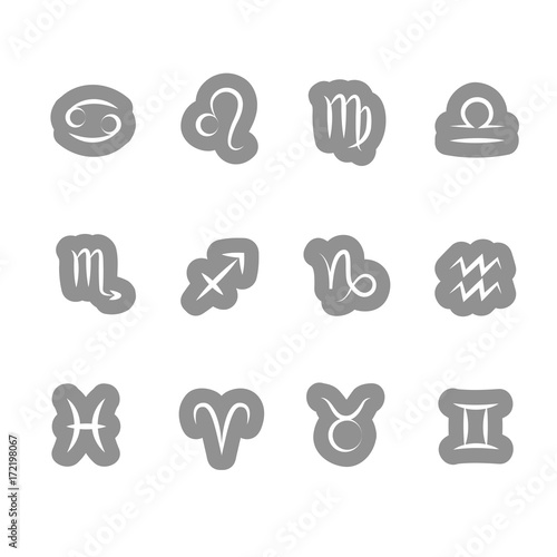 sternzeichen icons grau