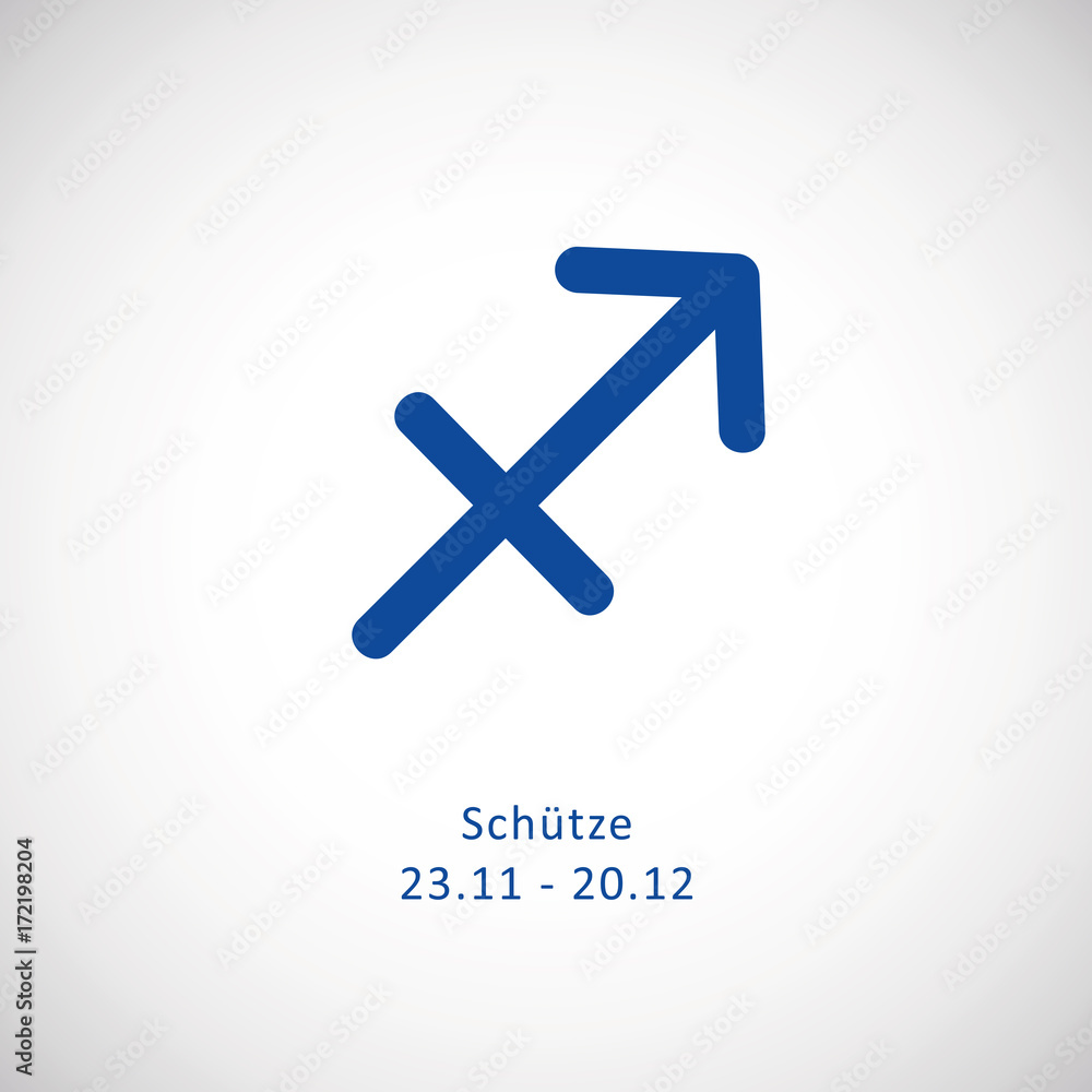 sternzeichen symbol schütze blau Stock-Vektorgrafik | Adobe Stock