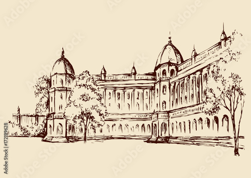 Palace. Vector drawing