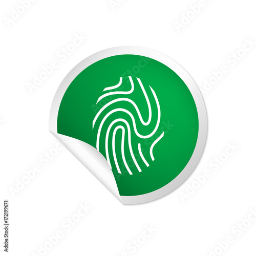 runder Sticker grün - FIngerabdruck