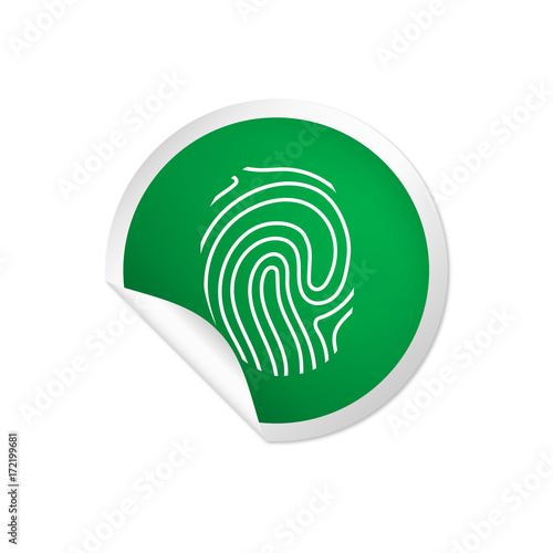 runder Sticker grün - Fingerabdruck Mensch
