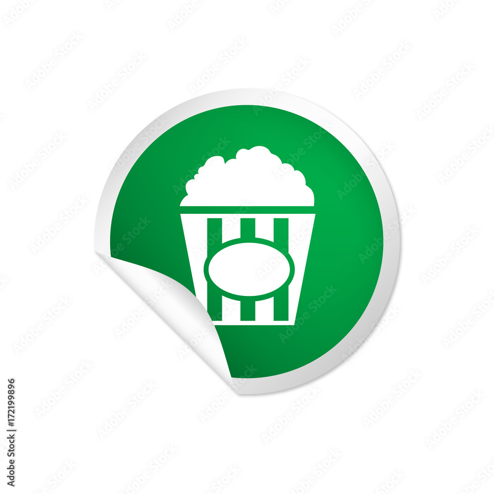 runder Sticker grün - Popcorn runder Sticker grün - Popcorn