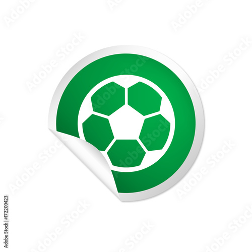 runder Sticker grün - Fußball