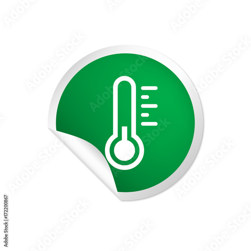 runder Sticker grün - Thermometer kalt
