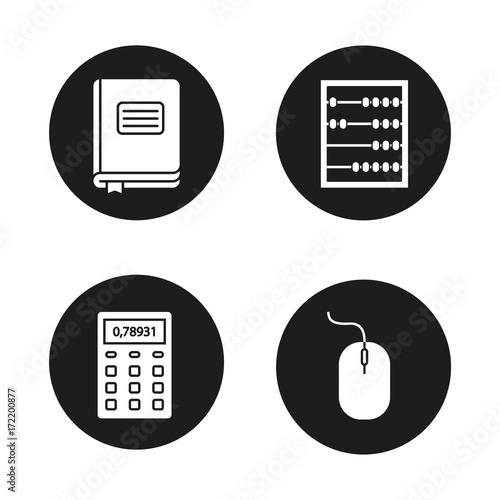 Accounting glyph icons set