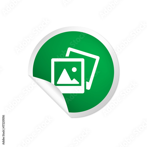 runder Sticker grün - Bildergalerie