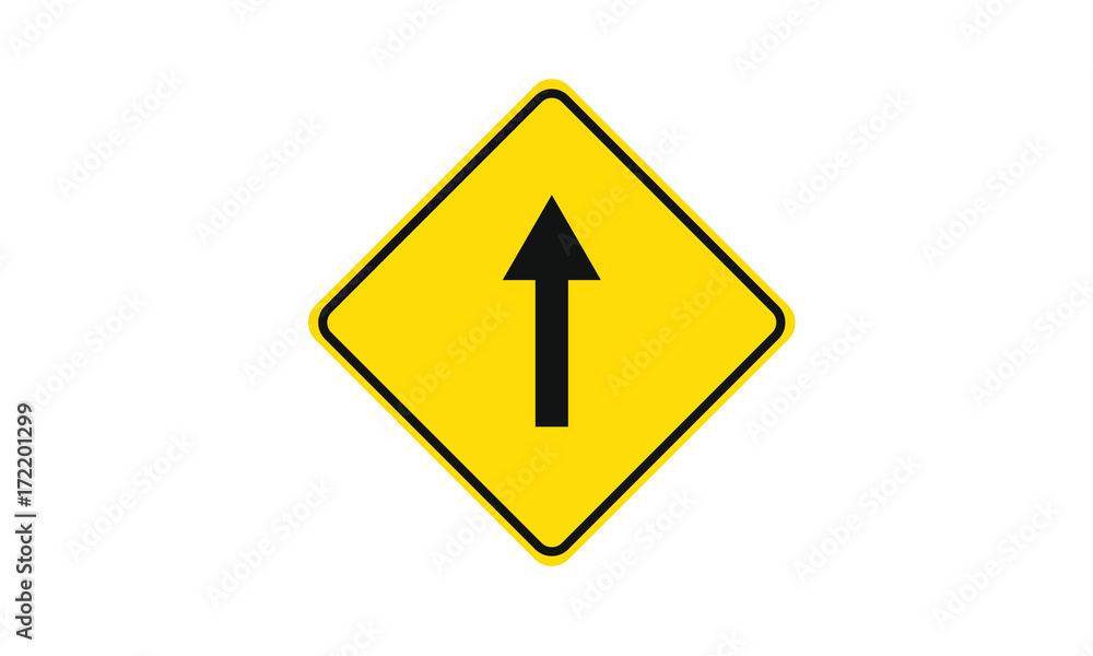 Go straight warning sign ahead Go straight warning sign ahead