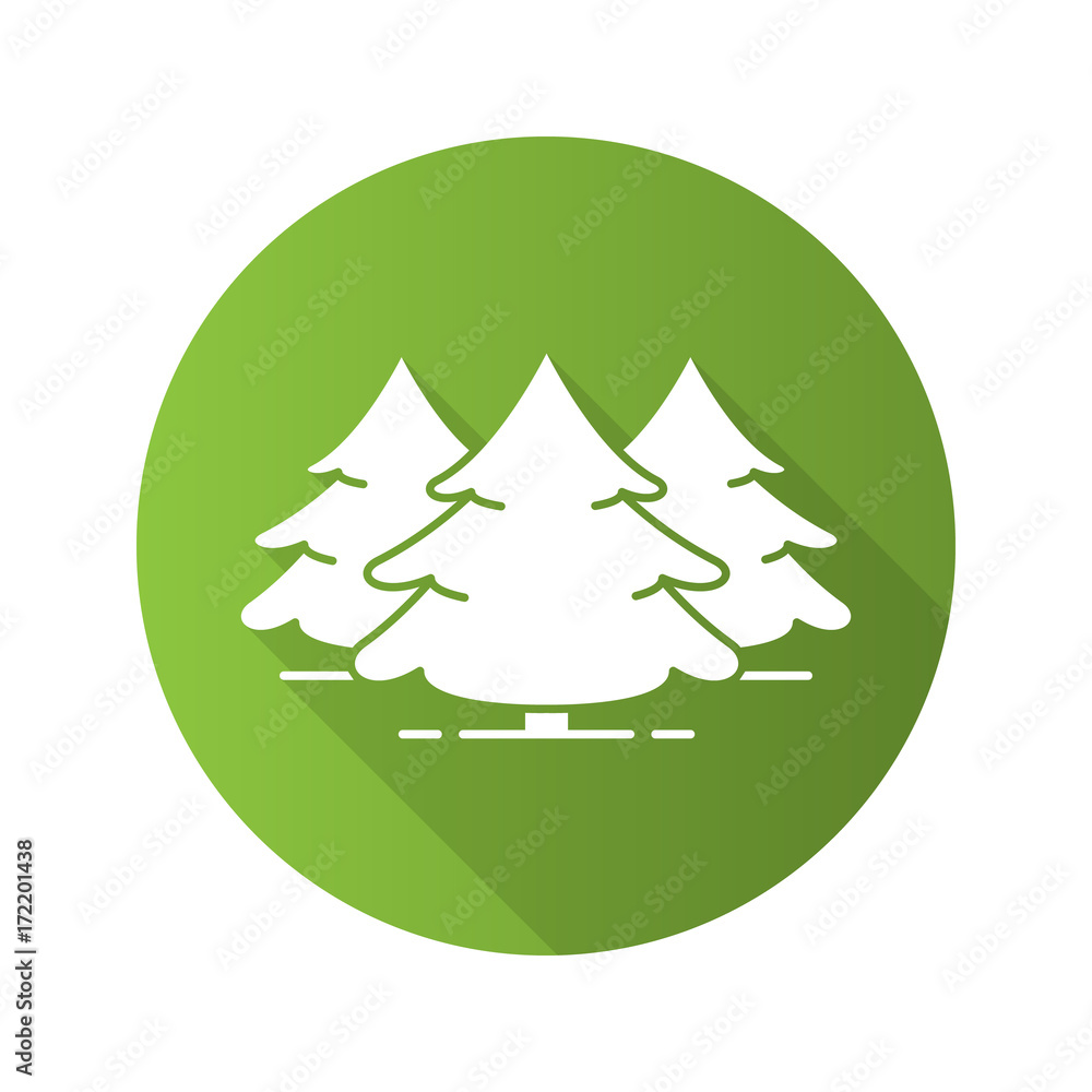 Fir forest flat design long shadow glyph icon Fir forest flat design long shadow glyph icon