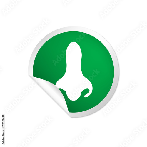 runder Sticker grün - Nase