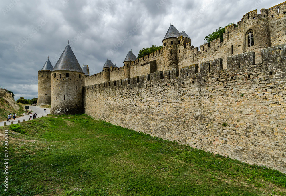 View of Carcassone walls