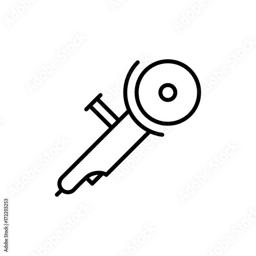 angle grinder icon on white background