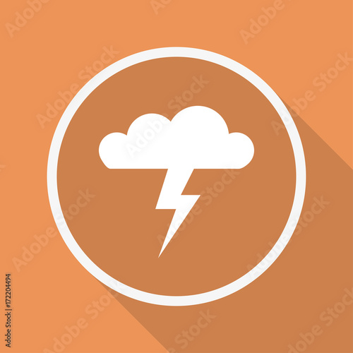 Runder Button mit Schatten - Gewitterwolke