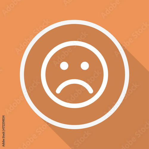 Runder Button mit Schatten - Smiley traurig