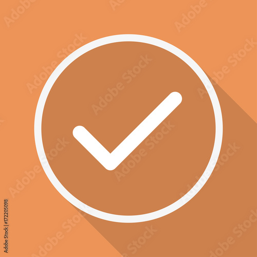 Runder Button mit Schatten - Haken