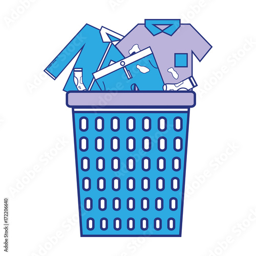 basket design with dirty clothes inside vector illustration
