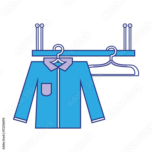 shelf design with clothes hanging icon vector illustration