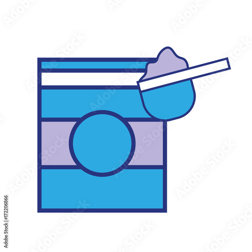 nice detergent in box to clean clothes vector illustration