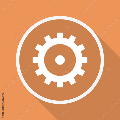 Runder Button mit Schatten - Zahnrad - grob