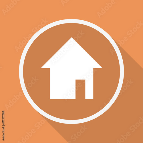 Runder Button mit Schatten - Haus