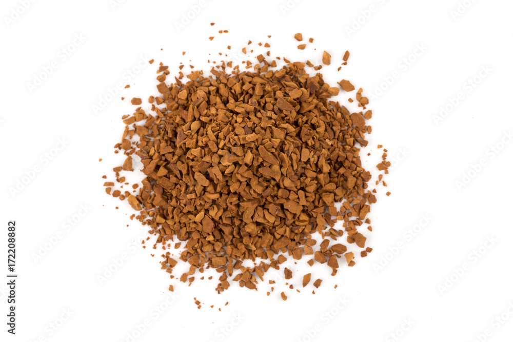 Pile of instant coffee grains