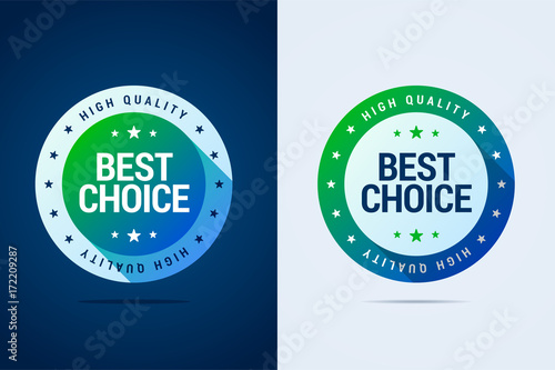 Best choice label with color gradient. 