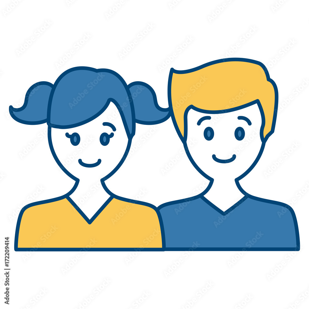 Couple faceless avatar icon vector illustration graphic design