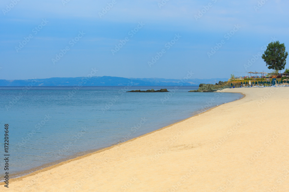 Summer morning beach (Chalkidiki, Greece). Summer morning beach (Chalkidiki, Greece).