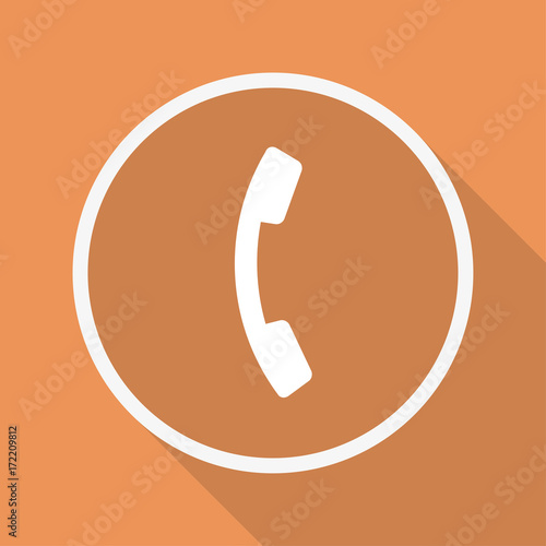 Runder Button mit Schatten - Telefon