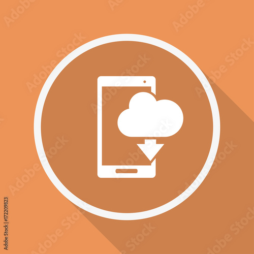 Runder Button mit Schatten - Smartphone - Wolke