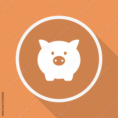 Runder Button mit Schatten - Sparschwein