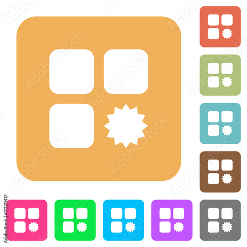 Certified component rounded square flat icons