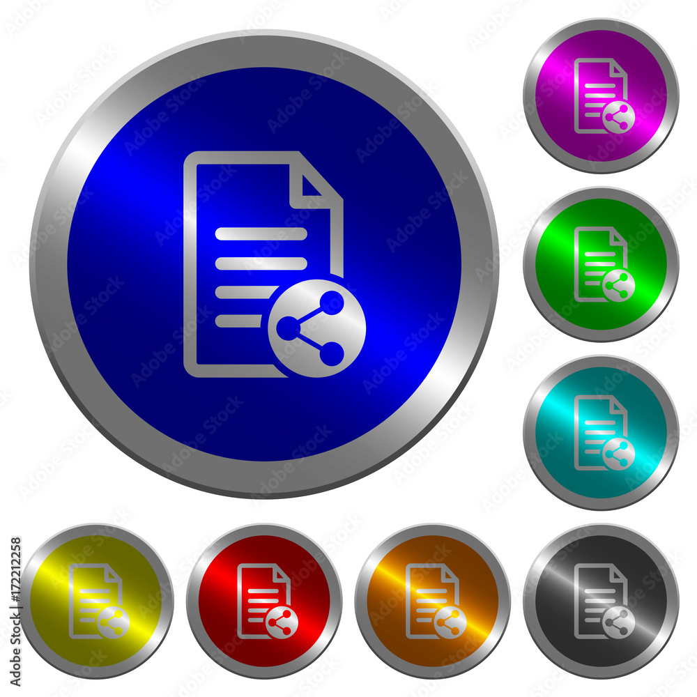 Share document luminous coin-like round color buttons Share document luminous coin-like round color buttons