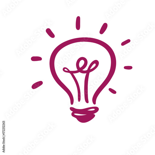 Vector light bulb icon with concept of idea