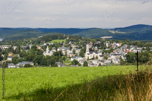 Blick auf Eibenstock im Erzgebirge
