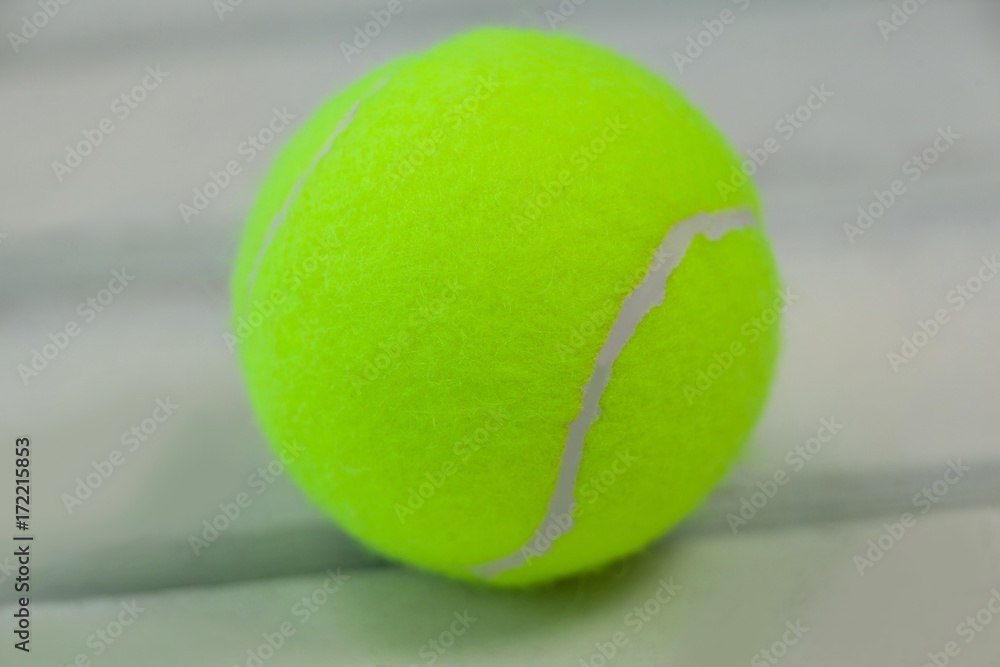Close up of fluorescent yellow tennis ball