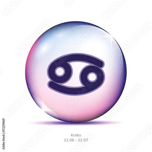 sternzeichen krebs in glaskugel