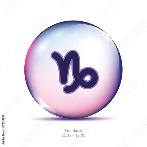 sternzeichen steinbock in glaskugel