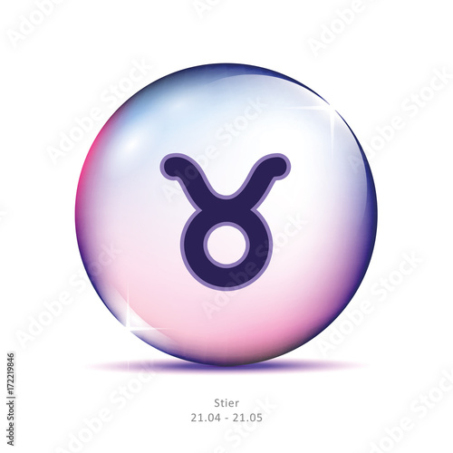 sternzeichen stier in glaskugel
