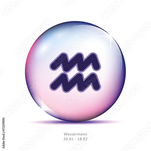 sternzeichen wassermann in glaskugel
