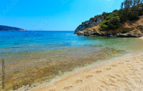 Fototapeta Naklejka Na Ścianę i Meble -  Summer sea coast (Halkidiki, Greece).