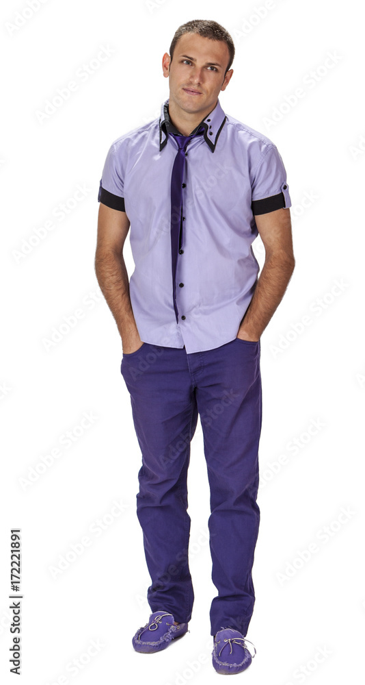 Young Man in Purple Clothes Young Man in Purple Clothes
