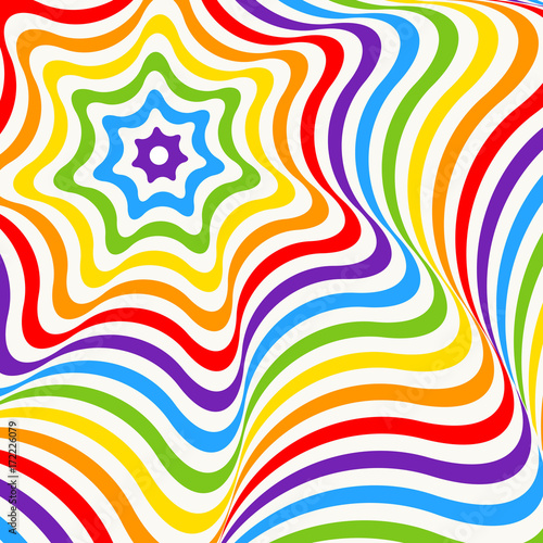 Rainbow colored heart LGBT colors. Abstract geometric pattern. Vector illustration.