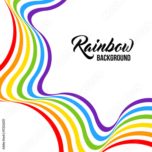 Rainbow background LGBT colors. Abstract geometric pattern. Vector illustration. Wavy LGBT flag. 